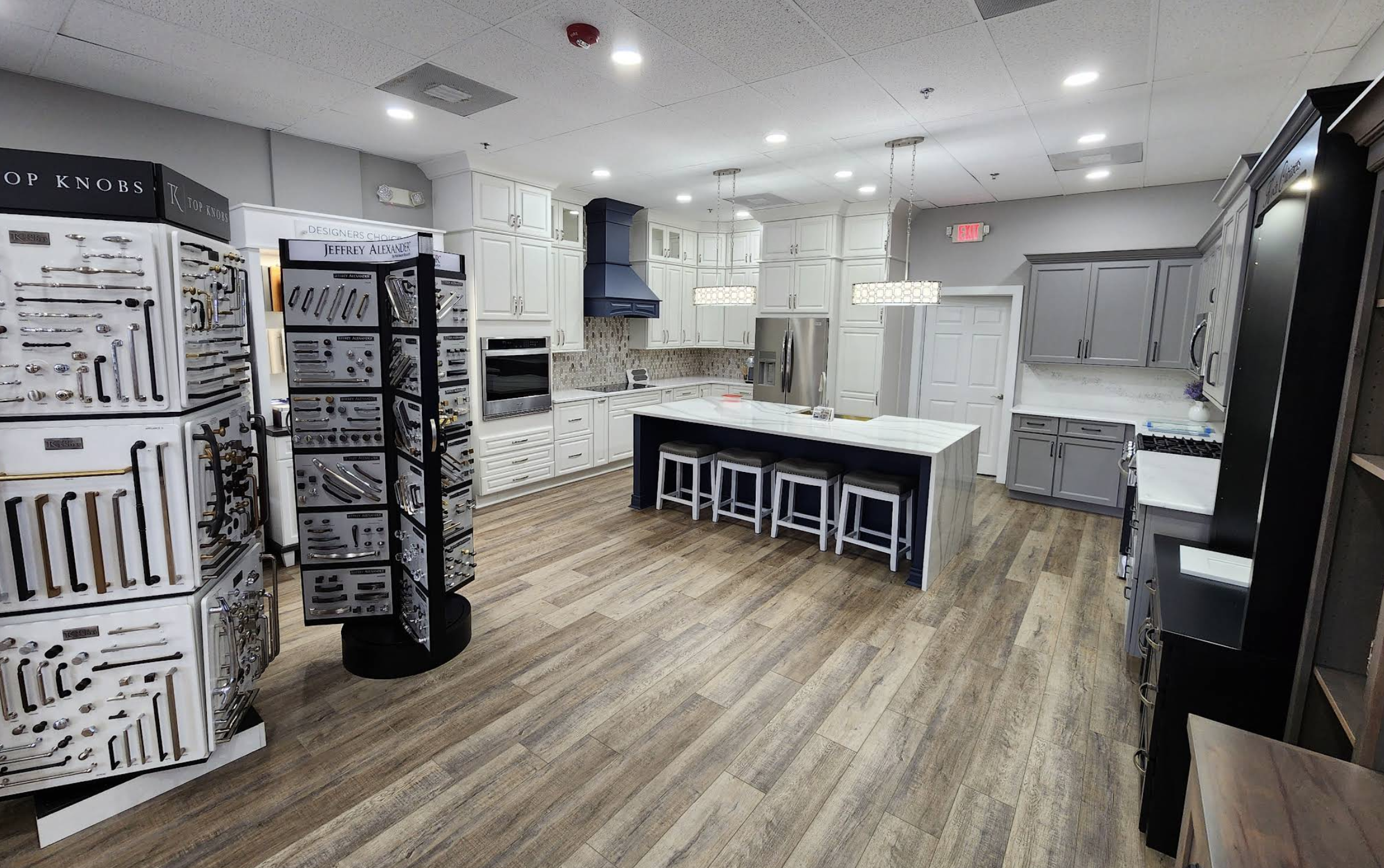 Luxury cabinetry showroom consultation area